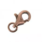 Fermoir mousqueton avec anneau ouvert 11 mm Cuivré vieilli x1