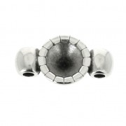 Intercalaire 2 anneaux pour cabochon ou strass 5 mm Placage Argent fin vieilli x1