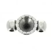 Intercalaire 2 anneaux pour cabochon ou strass 5 mm Placage Argent fin vieilli x1