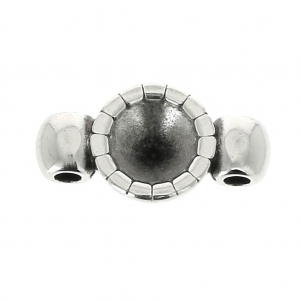 Intercalaire 2 anneaux pour cabochon ou strass 5 mm Placage Argent fin vieilli x1