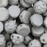 Perles Cabochons Fleurs Rosetta - 2 trous - 6 mm Alabaster Pastel Grey x20