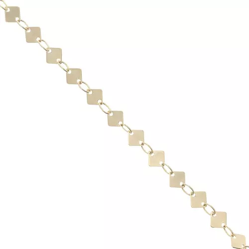 Chaîne maille Fantaisie carrée 5 mm doré x 50 cm