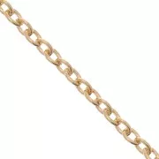 Chaîne maille Forçat 2,5 mm Doré à l'or fin x1m