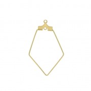 Supports boucles d'oreilles polygone deux anneaux 22x36 mm Doré x2