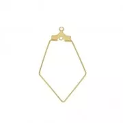 Supports boucles d'oreilles polygone deux anneaux 22x36 mm Doré x2