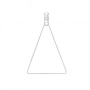 Supports boucles d'oreilles triangle deux anneaux 25x40 mm Placage Argent fin x2|raw }}