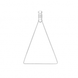 Supports boucles d'oreilles triangle deux anneaux 25x40 mm Placage Argent fin x2