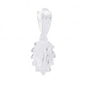 Attache pendentif en forme de feuille à coller 25 mm Placage Argent fin x1|raw }}