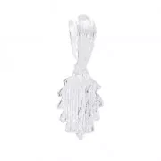 Attache pendentif en forme de feuille à coller 25 mm Placage Argent fin x1