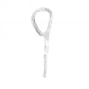 Attache pendentif en forme de feuille à coller 25 mm Placage Argent fin x1