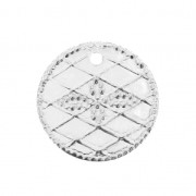 Sequins ronds motif croix 13 mm Placage Argent fin x6|raw }}