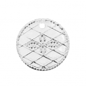 Sequins ronds motif croix 13 mm Placage Argent fin x6