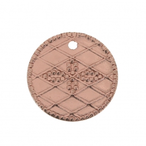 Sequins ronds motif croix 13 mm Doré rose x6