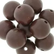 Perles rondes en bois 20 mm - Marron Foncé x5