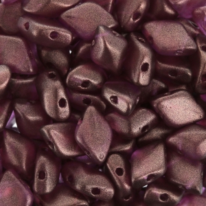 Perles en verre Gemduo 2 trous 8x5 mm Halo French Rose x10g