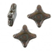 Perles en verre Star Beads par Perles & Co 11x11mm Op Yellow Silver Picasso x30|raw }}