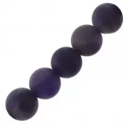 Perles rondes en pierre gemme Amethyste dépoli effet givré 6 mm x 15