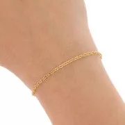 Chaîne maille Forçat limée 2 mm - Acier inoxydable Doré 316L x10m