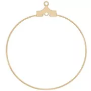 Supports boucles d'oreilles - Créoles à décorer 35 mm - Doré à l'or fin x2