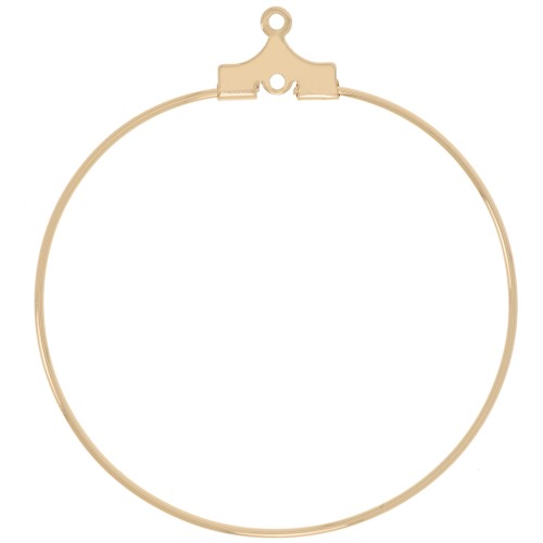 Supports boucles d'oreilles - Créoles à décorer 35 mm - Doré à l'or fin x2