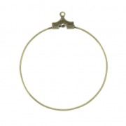 Supports boucles d'oreilles - Créoles à décorer 35 mm - avec 1 trou - Bronze x2|raw }}