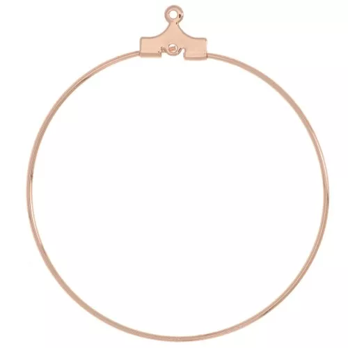 Supports boucles d'oreilles - Créoles à décorer 40 mm - Doré Rose x2