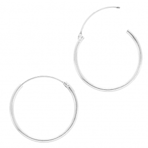 Créoles rondes 19 mm - Fil 1.1 mm - Placage Argent fin x2