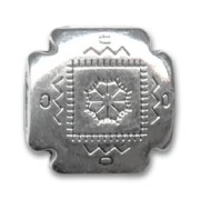 Perle forme croix en résine CCB 22 mm Argenté x 1|raw }}