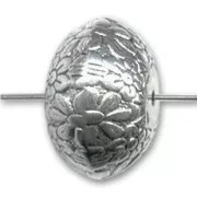 Perle Ronde aplatie en résine CCB 20x14 mm Argenté x1
