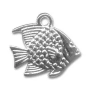 Breloque poisson en résine CCB 17 mm Argenté x 1