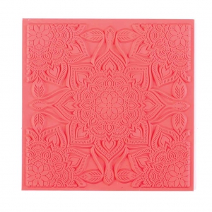 Plaque de texture 9 cm pour pâte polymère - Boho Chic x1