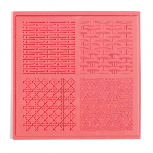 Plaque de texture 9 cm pour pâte polymère - Vannerie x1