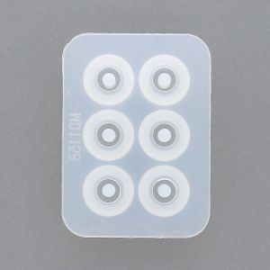 Moule silicone pour perles rondes aplaties 19 mm avec un gros trou en résine x1