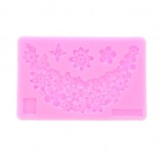Moule silicone pour pâte polymère et pâte de métal - Plastron de Fleurs