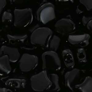 Perles en verre Ginko Duo 2 trous 7.5x7.5 mm Jet x10g