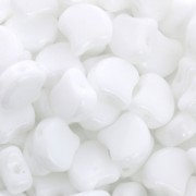 Perles en verre Ginko Duo 2 trous 7.5x7.5 mm Opaque White x10g