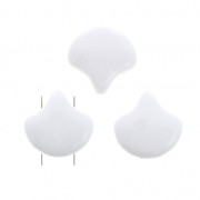 Perles en verre Ginko Duo 2 trous 7.5x7.5 mm Opaque White x10g