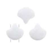 Perles en verre Ginko Duo 2 trous 7.5x7.5 mm Opaque White x10g