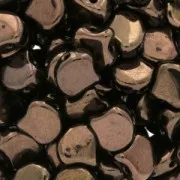 Perles en verre Ginko Duo 2 trous 7.5x7.5 mm Dark Bronze x10g