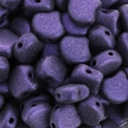 Perles en verre Ginko Duo 2 trous 7.5x7.5 mm Purple Metallic Mat x10g|raw }}