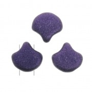 Perles en verre Ginko Duo 2 trous 7.5x7.5 mm Purple Metallic Mat x10g