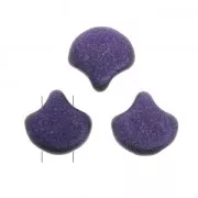 Perles en verre Ginko Duo 2 trous 7.5x7.5 mm Purple Metallic Mat x10g