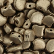 Perles en verre Ginko Duo 2 trous 7.5x7.5 mm Gold Mat x10g