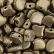 Perles en verre Ginko Duo 2 trous 7.5x7.5 mm Gold Mat x10g