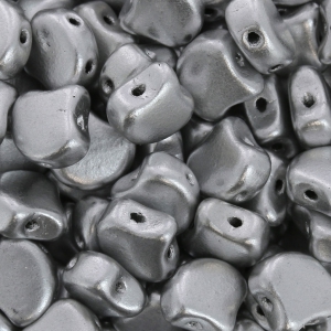 Perles en verre Ginko Duo 2 trous 7.5x7.5 mm Labrador Mat x10g