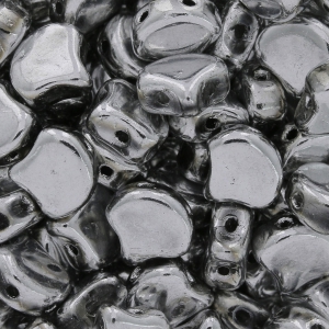 Perles en verre Ginko Duo 2 trous 7.5x7.5 mm Labrador x10g