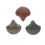 Perles en verre Ginko Duo 2 trous 7.5x7.5 mm Metallic Iris Satin x10g