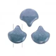 Perles en verre Ginko Duo 2 trous 7.5x7.5 mm Opaque Blue Ceramic Look x10g