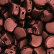 Perles en verre Ginko Duo 2 trous 7.5x7.5 mm Red Copper Mat x10g|raw }}