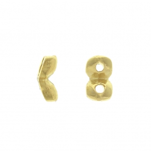 Cymbal Side Bead - Perle en métal pour Superduo 2.5x5mm Kaparia Doré à l'or fin x1